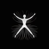 logo di yoga. loto fiore logo con umano silhouette. ai generato. foto