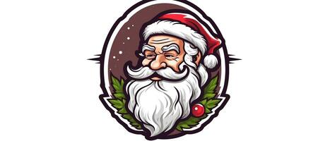 Santa Claus logo, Santa Claus clipart. Natale e nuovo anno sfondo. ai generato. foto