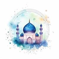 astratto eid mubarak acquerello sfondo. illustrazione ai generativo foto