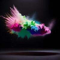 colorato polvere esplosione nel il aria, generativo ai foto