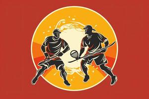 persone giocando lacrosse vettore icona illustrazione generativo ai foto