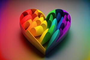 arcobaleno colore focolare LGBTQ San Valentino giorno illustrazione generativo ai foto