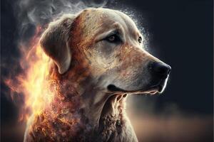 cane anima penetra umano natura intimo collegato a, illustrazione generativo ai foto