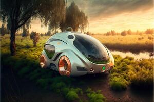 eco auto di il futuro illustrazione generativo ai foto