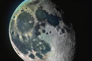 Luna vicino su illustrazione generativo ai foto