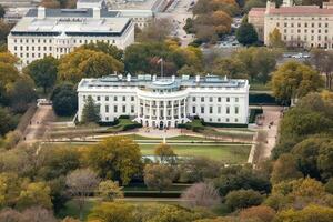 aereo Visualizza di Washington Campidoglio bianca Casa generativo ai foto