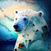 mondo polare orso giorno illustrazione generativo ai foto