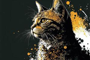 carino gatto gattino nel colorato pop arte illustrazione generativo ai foto