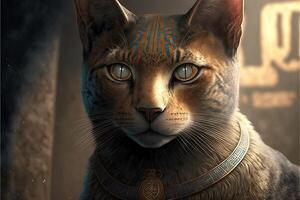 egiziano geroglifici gatti cinematico illustrazione generativo ai foto