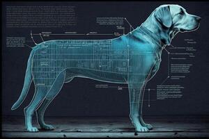 cane planimetria illustrazione generativo ai foto