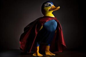 anatra super eroe supereroe illustrazione generativo ai foto