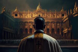 nero papa appena eletto nel Vaticano illustrazione generativo ai foto