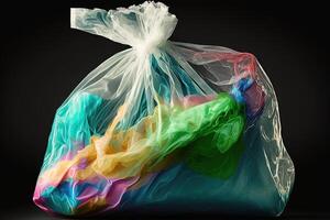 internazionale plastica Borsa gratuito giorno, dire no per plastica, Salva natura, Salva il oceano, mondo oceano giorno, astratto illustrazione generativo ai foto