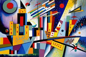 vaffanculo kandinsky stile immaginario rappresentazione nuovo York città Se dipinto di artista illustrazione generativo ai foto