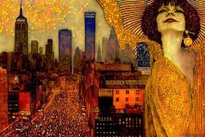 gustav klimt stile immaginario rappresentazione nuovo York città Se dipinto di artista illustrazione generativo ai foto