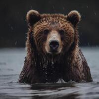 selvaggio orso nel naturale habitat ai generato foto