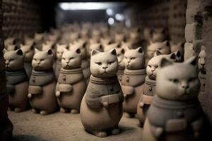 terracotta esercito statua gatto famoso scultura illustrazione generativo ai foto