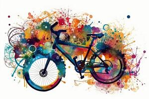 mondo bicicletta giorno astratto illustrazione generativo ai foto