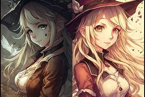 un' manga mago bellissimo ragazza, manga stile illustrazione generativo ai foto