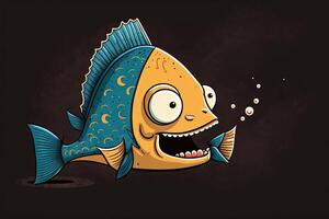 sorridente pesce per sciocchi giorno 1 aprile illustrazione illustrazione generativo ai foto