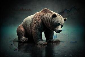 orso come simbolo di caduta azione mercato illustrazione generativo ai foto