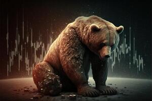 orso come simbolo di caduta azione mercato illustrazione generativo ai foto