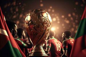 Marocco calcio squadra vincente mondo tazza illustrazione foto