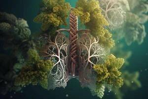 il polmoni con verde impianti con generativo ai foto