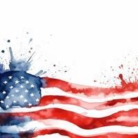 memoriale giorno bandiera sfondo Stati Uniti d'America esercito sangue schizzare con americano bandiera colori. ai generativo foto