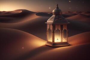 deserto lanterna sfondo islamico concetto generato ai foto
