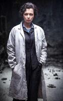 scienziato ricercatore indossare strappato laboratorio cappotto a laboratorio, generativo ai foto