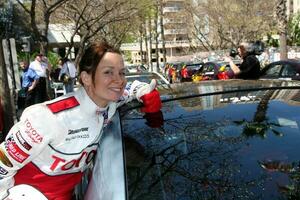 Maria lynn rajskub con sua auto a il toyota proceleb qualificazione giorno su aprile 17 2009 a il lungo spiaggia mille dollari prix corso nel lungo spiaggia California 2009 kathy hutchin hutchin foto