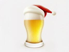 Natale birra bicchiere. generativo ai foto
