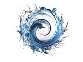 liquido schizzi. astratto acqua spirale. generativo ai foto