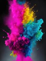 astratto esplosione di colorato dipingere - ai generato foto