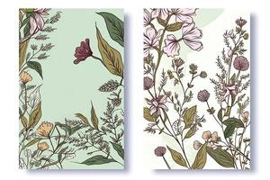 acquerello botanico composizione verticale sfondo o carta design con prato fiore. generativo ai illustrazione. foto