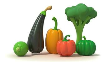 assortito crudo biologico verdure su agricoltura sfondo per salutare cibo. digitale illustrazione. foto