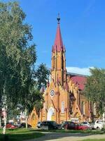 irkutsk, Russia, 2022 - romano cattolico Chiesa o Chiesa di il assunzione di il vergine Maria è un' cattolico Chiesa foto