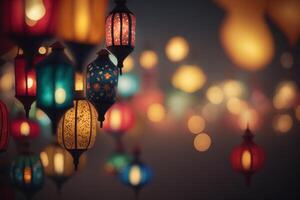 colorato Wesak lanterna Festival celebrazioni nel sri lanka ai generato foto