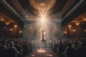 ascensione giorno di Gesù Cristo o risurrezione giorno di figlio di Dio. bene venerdì. ascensione giorno concetto nel Chiesa di ai generato foto