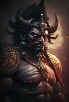 il potente ravana un' sbalorditivo ritratto di il mitico indiano demone re ai generato foto