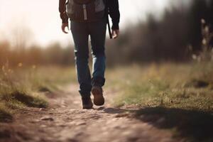 escursioni a piedi lungo il pista un' viaggio attraverso il grande all'aperto ai generato foto