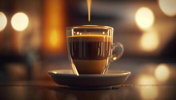 il aroma di italiano caffè espresso nel un' tazza ai generato foto