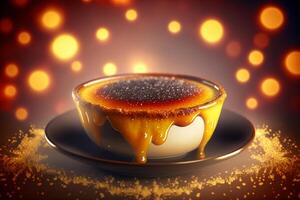 indulgere nel il decadenza classico francese creme brulee ai generato foto