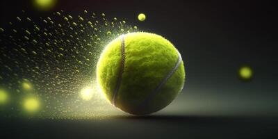 volante dinamico tennis palla nel movimento ai generato illustrazione foto