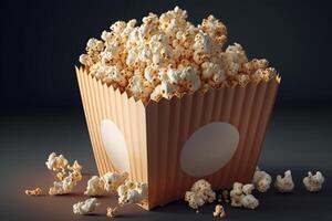 illustrazione Popcorn avvicinamento cinema delizioso gustoso ai generato foto