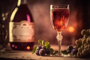 rinfrescante rosa kir bevanda nel un' avvicinamento Visualizza ai generato foto