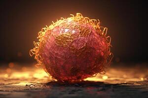 esplorando il complessità di cellulare vita un' ipnotizzante 3d illustrazione in mostra il microscopico mondo di cancro cellule ai generato foto