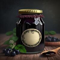 deliziosamente dolce e acida ribes nero marmellata a partire dal Russia ai generato foto