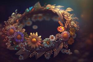 hippie fiore corona - boemo accessorio per festival e eventi ai generato foto